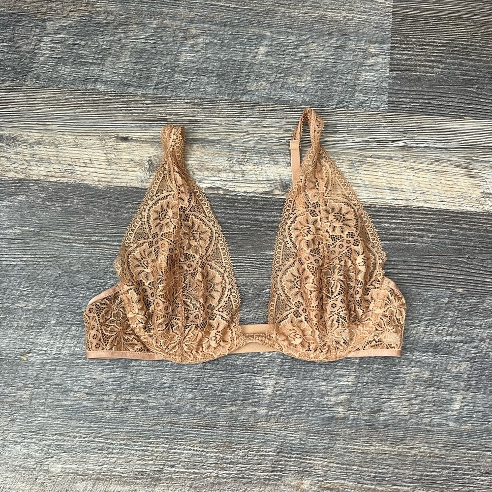 Free People Lace Bra in Tan